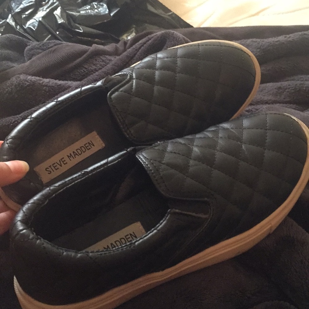 Steve Madden Quilted Black Slip On
